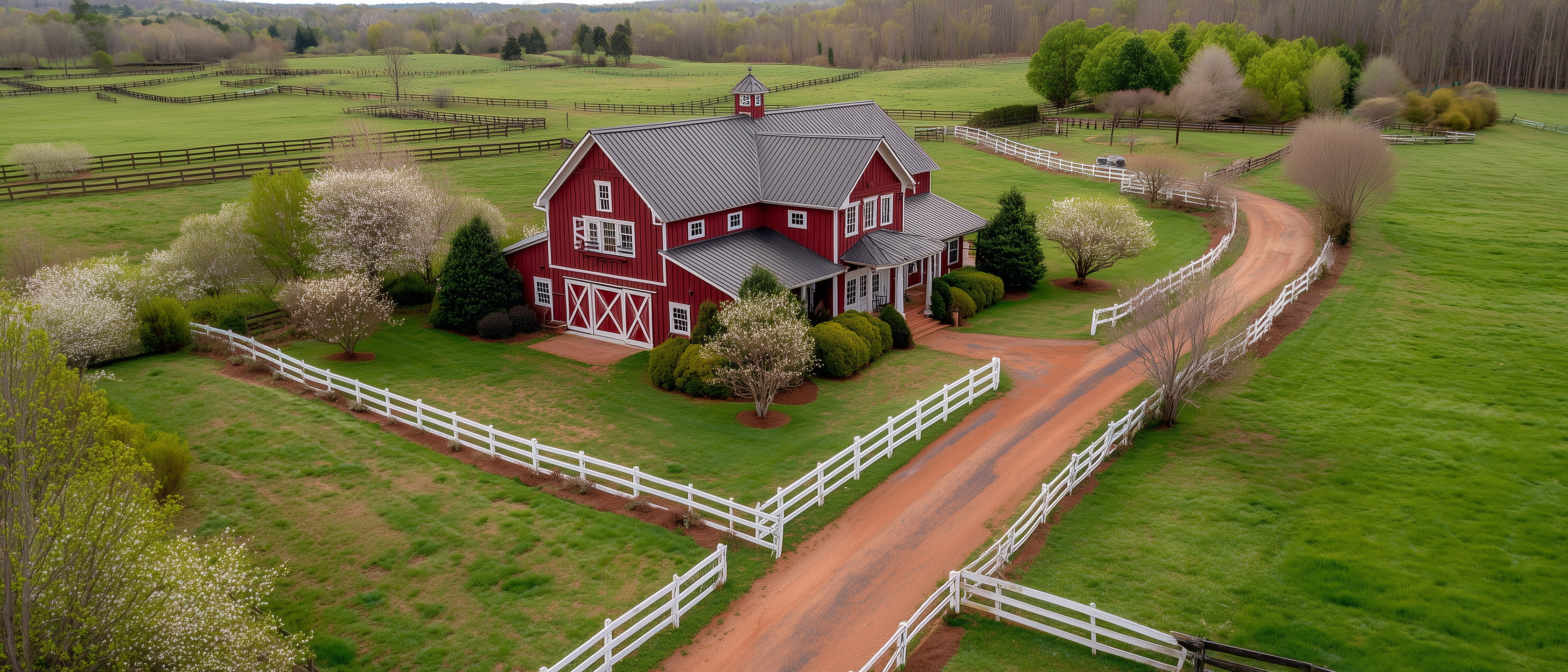 Classic Red Aerial View